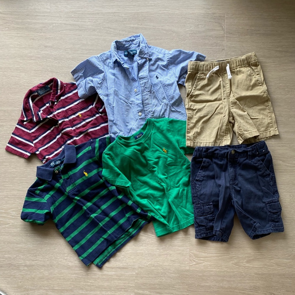 Polo boys bundle 3T, 4 shirts 2 shorts - 6 pieces